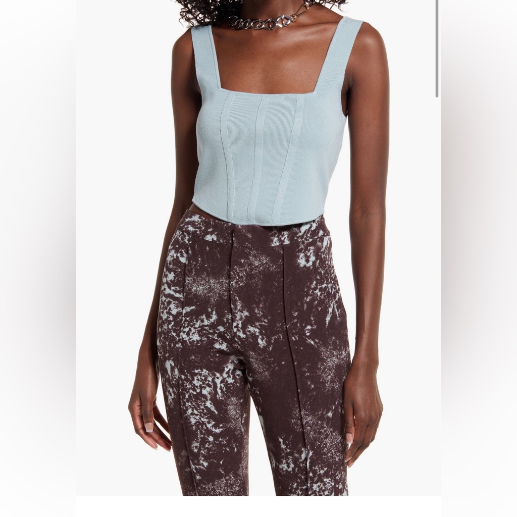 Open Edit Corset Crop Sweater Tank